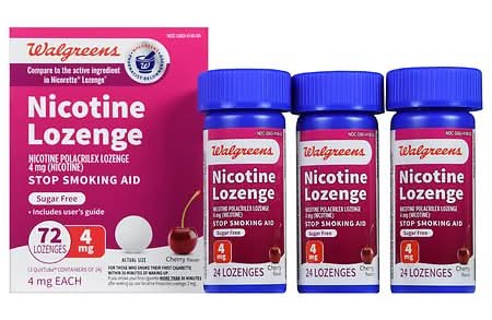 Walgreens Nicotine Polacrilex Lozenges 4 mg, Cherry (72 ct)