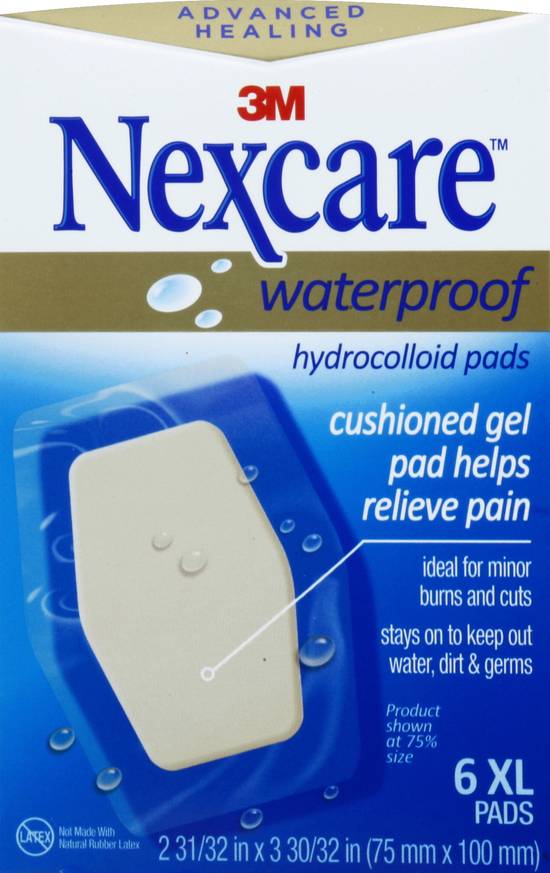Nexcare Waterproof Cushioned Gel Xl Hydrocolloid Pads (6 ct)