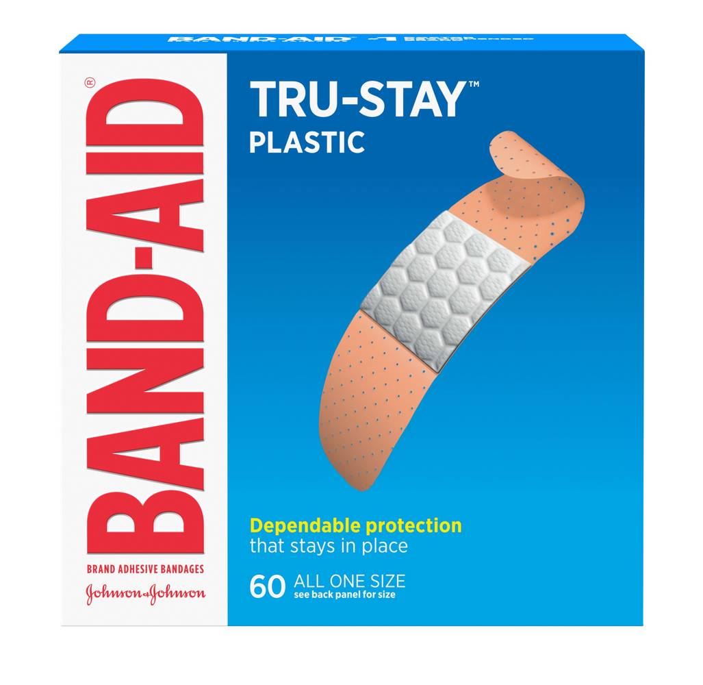 Band-Aid Tru-Stay Plastic Bandages (60 ct)
