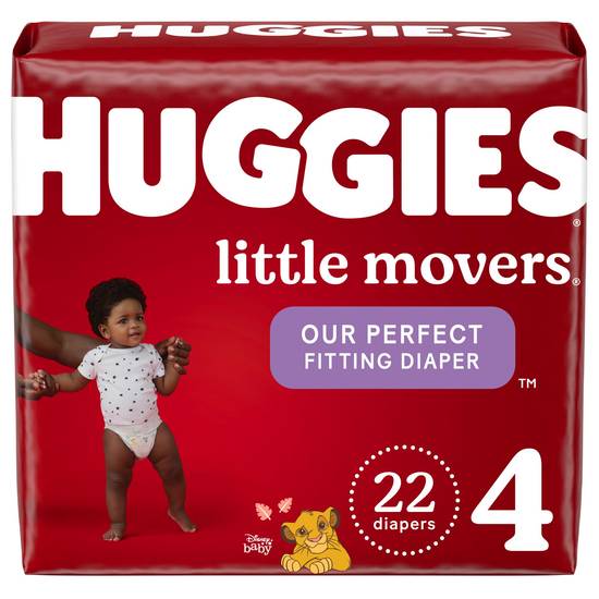 Huggies Little Movers Baby Diapers, Size 4, 22 CT