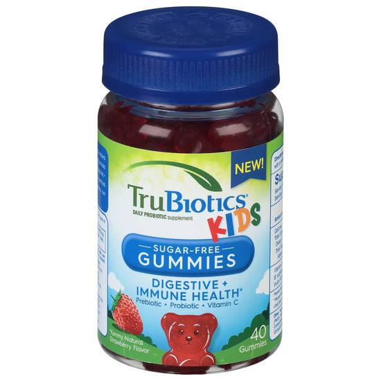 Trubiotics Gummies Kids Sugar-Free Strawberry Flavor Digestive + Immune Health (40 ct)