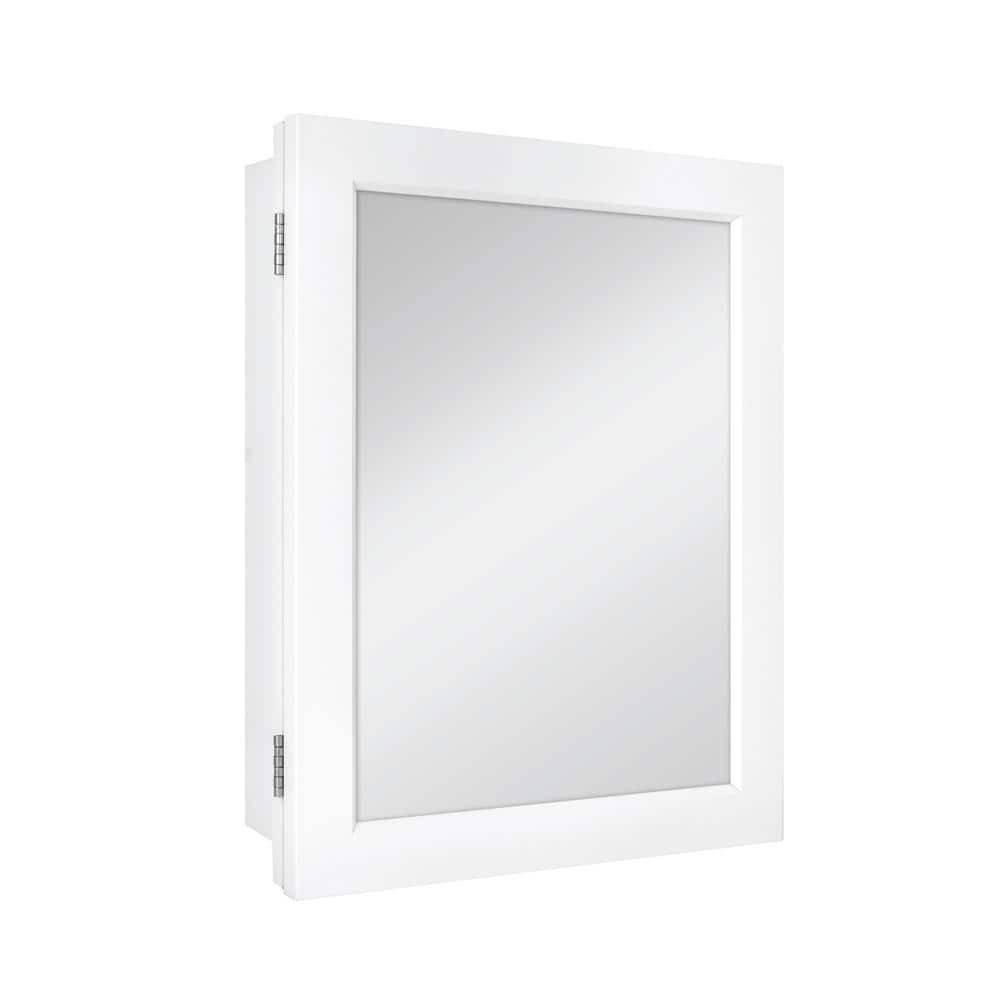 Glacier Bay 15-1/4 In. W X 19-3/8 In. H Rectangular Framed Recessed Or Surface-Mount Bathroom Medicine Cabinet With Mirror, White