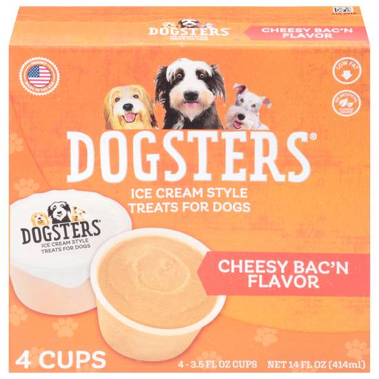 Dogsters ice cream style cheesy bac'n flavor treats for dogs, 4 cups