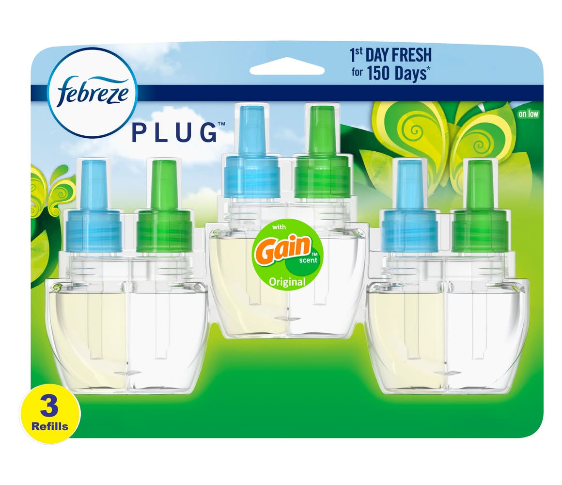 Febreze PLUG 0.87 -fl oz Gain Original Refill Air Freshener 3 -Pack