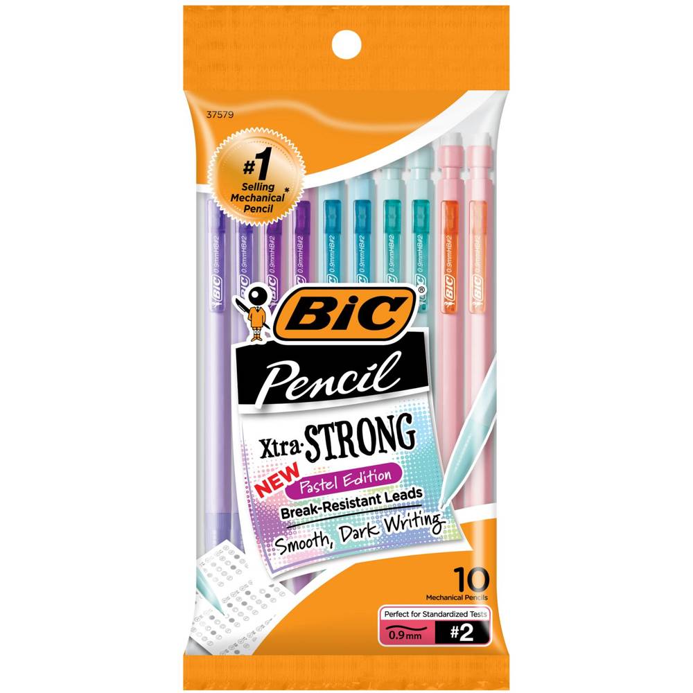 BiC Xtra Smooth Pastel Mechanical Pencils With Erasers, Medium Point, Multicolor (10 ct)