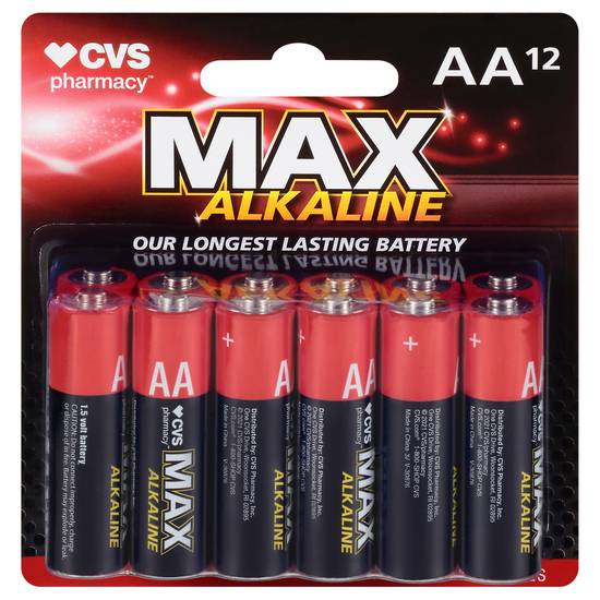 Cvs Pharmacy Max Aa Alkaline Batteries 12 (12 ct)