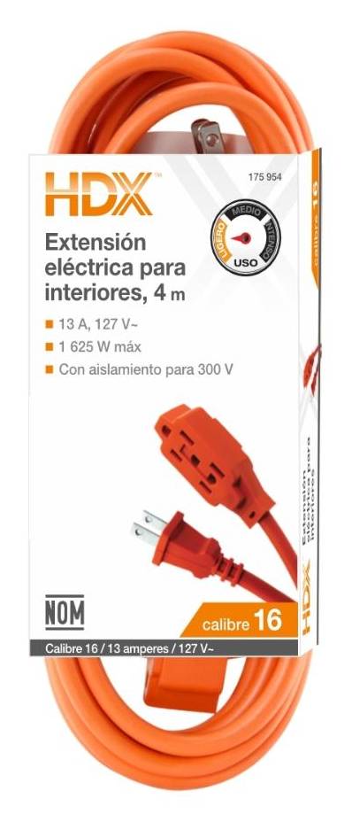 HDX · Extensión eléctrica para interiores, naranja