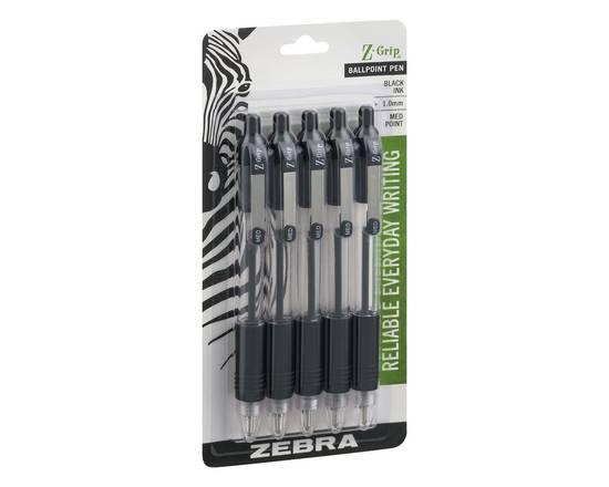Zebra · Black Ink 1.0 mm Med Point Ballpoint Pen (5 pens)