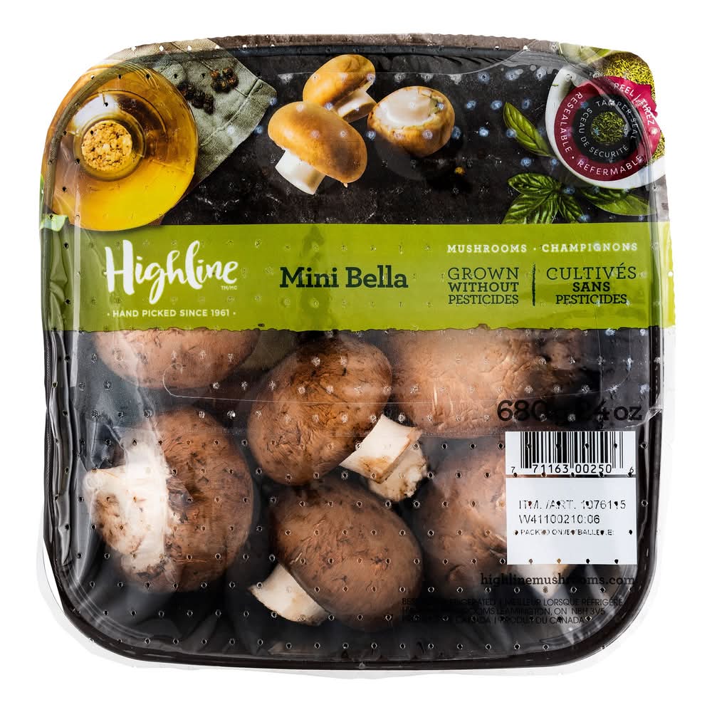 Mini Bellas Entier 680G / Highline Mini Bella Mushrooms (680G / 1.5 Lb)