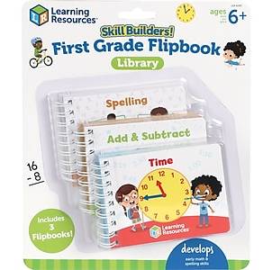 Learning Resources Skill Builders! First-Grade Flash Card Flip-Books, 3 Books/Pack (LER6193)