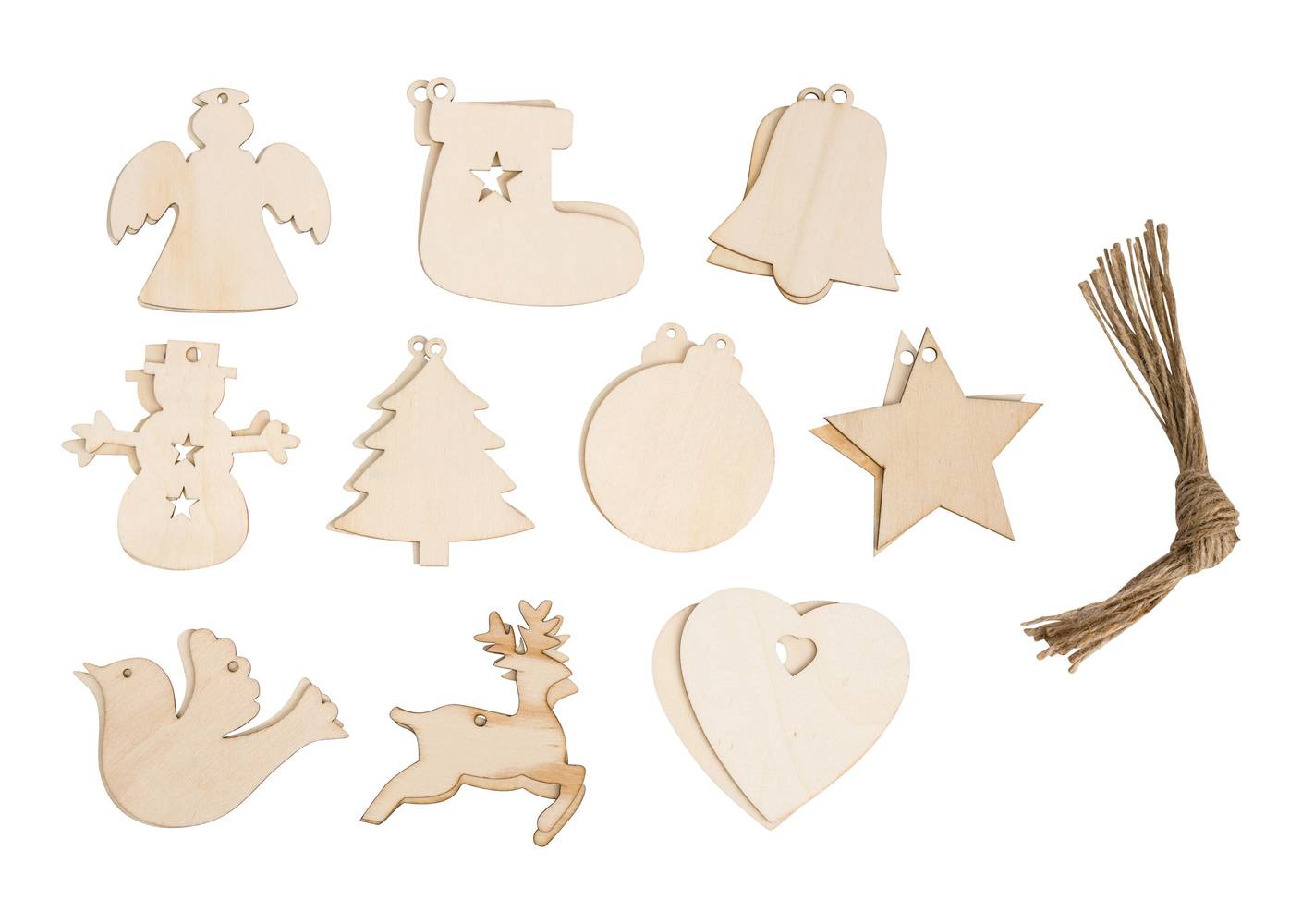 Holiday Living 20-piece Unfinished Wooden Ornaments | 68754