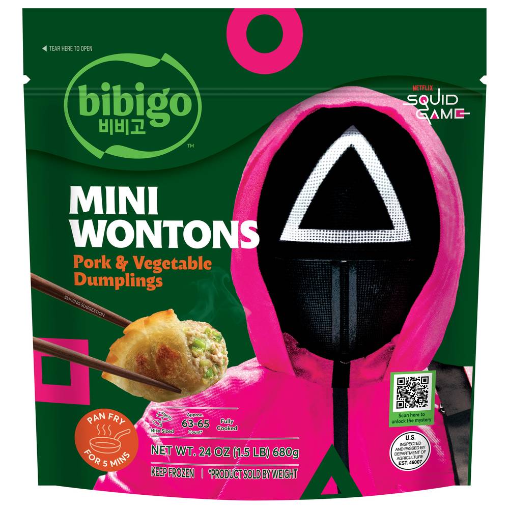 bibigo Mini Wontons Pork & Vegetable Dumplings (24 oz)