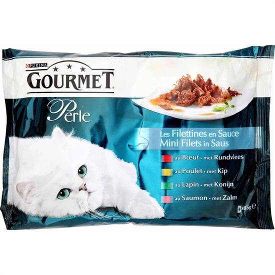 Pâtée pour chat Perle Filettines en sauce PURINA GOURMET - les 4 sachets de 85 g