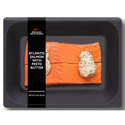 Encore Seafoods Atlantic Salmon With Pesto Butter (9 oz)