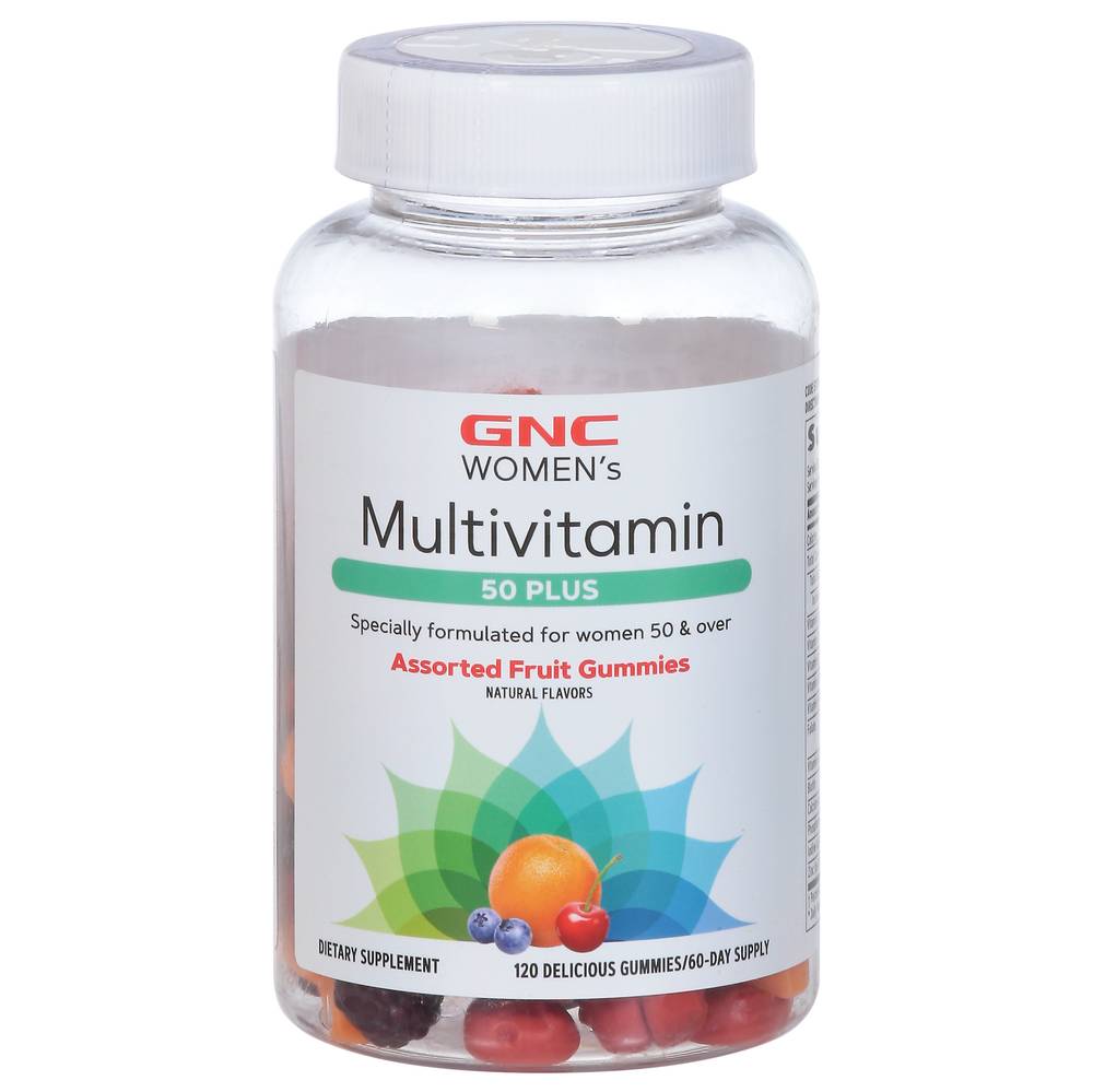 GNC Womens Multivitamin Gummies Supplement, Assorted Fruit (120 ct)