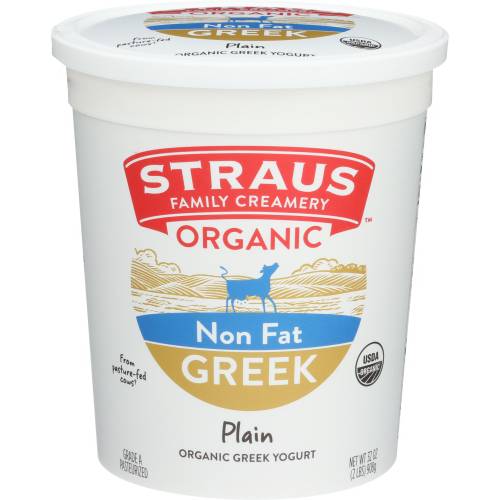 Straus Organic Plain Nonfat Greek Yogurt