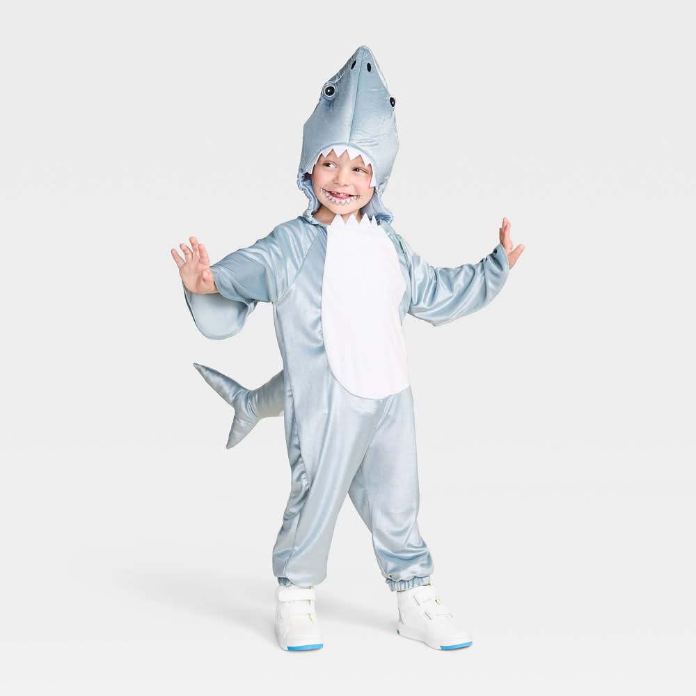 Hyde & EEK! Boutique Toddler Shark Halloween Costume Jumpsuit, 4-5T, Gray