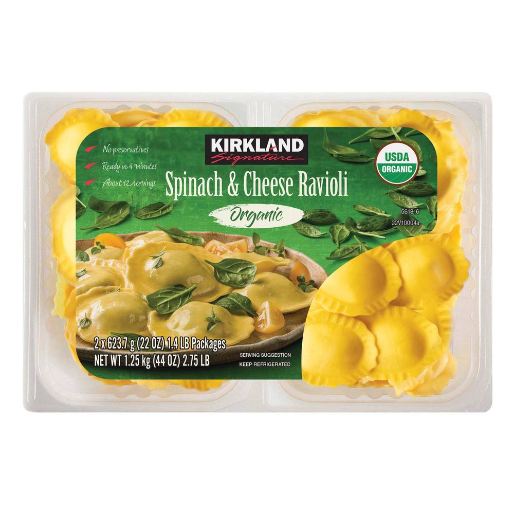 Kirkland Signature Organic Spinanch & Cheese Ravioli (22 oz, 2 ct)