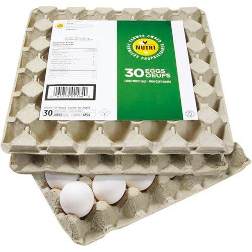 Nutriigroupe gros œufs blancs (30 unités) - large white eggs (30 ct)