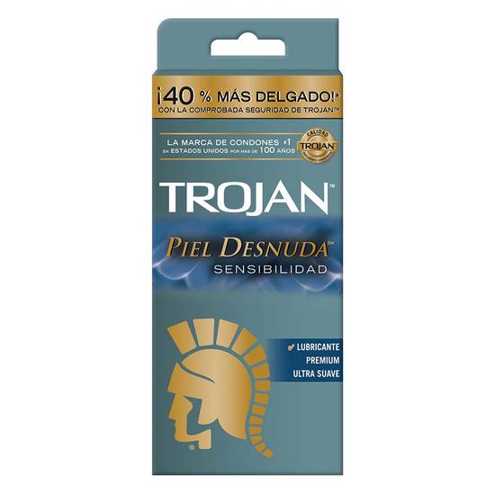 Trojan condones piel desnuda (9 piezas)