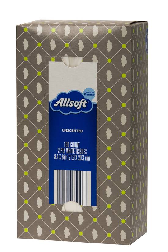 Allsoft Unscented Tissues (8.4 x 8 in/white)