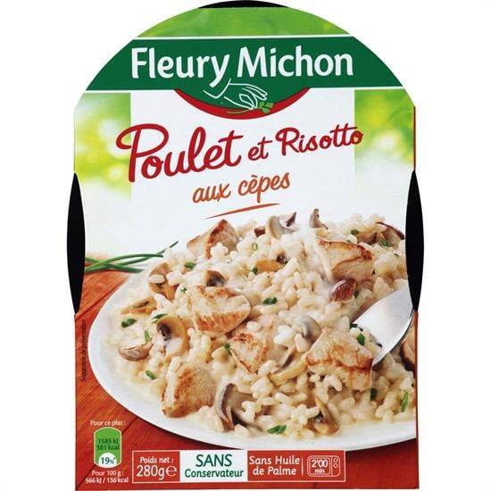 Plat cuisiné risotto au poulet et aux cèpes FLEURY MICHON - la barquette de 280 g