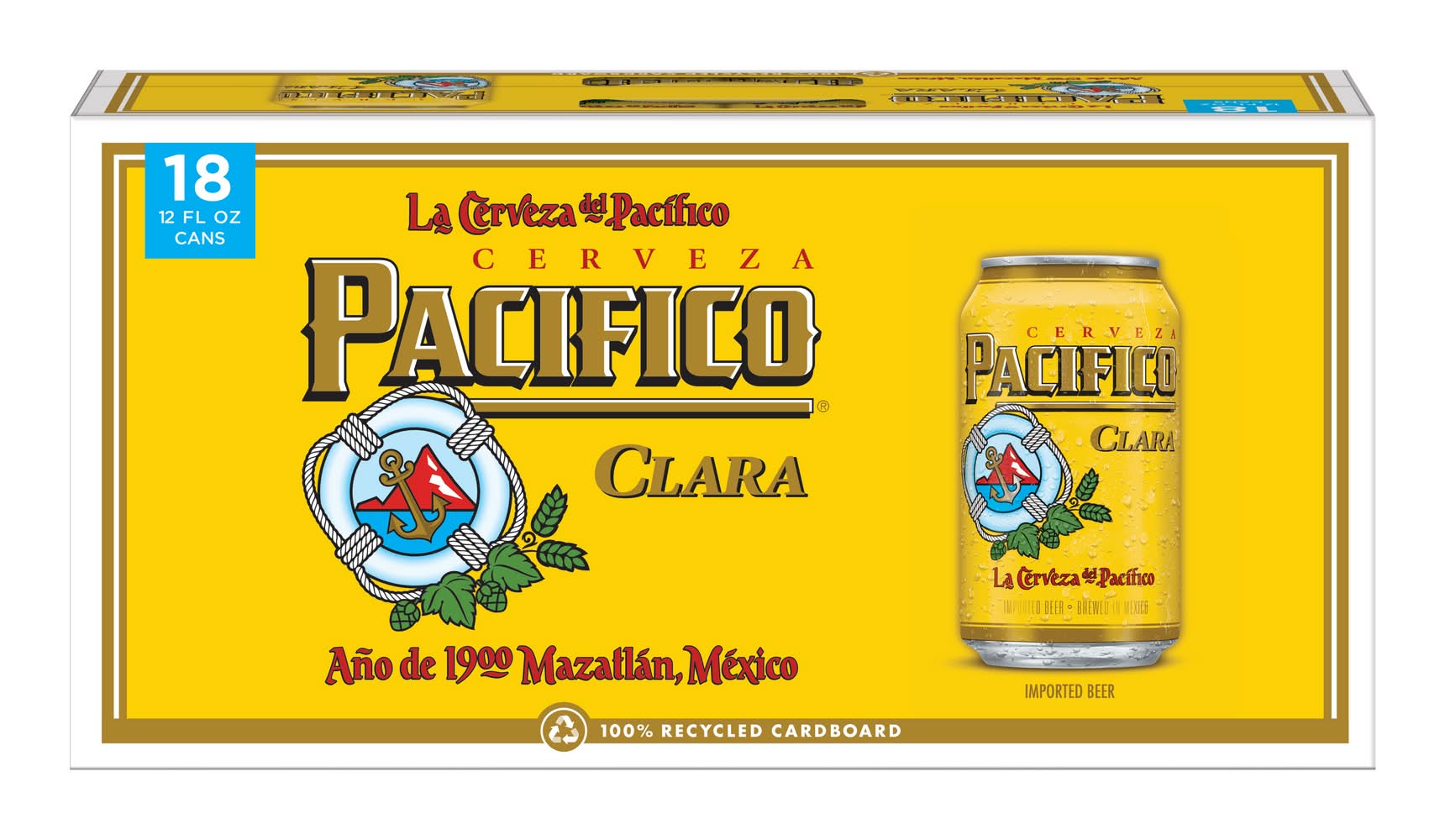 Pacifico Cerveza Clara Lager Mexican Beer (18 x 12 fl oz)