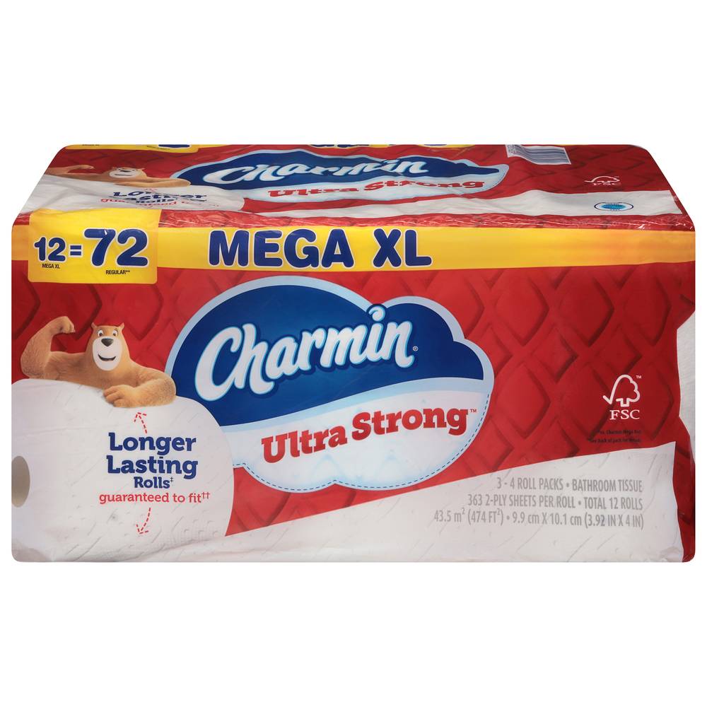 Charmin Ultra Strong Toilet Paper Super Mega Rolls Bathroom Tissue (12 ct)