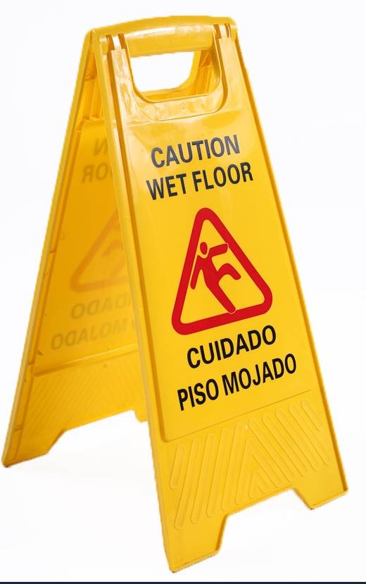 Bilingual, Wet Floor Sign 24"