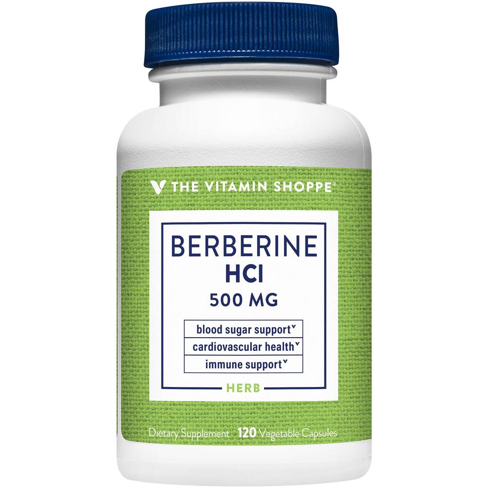 The Vitamin Shoppe Berberine Hcl 500 mg Vegetarian Capsules (120 ct)