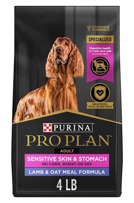 Purina Pro Plan Sensitive Skin & Stomach Formula With Probiotics, Lamb & Oat Dry Dog Food, 4lbs.