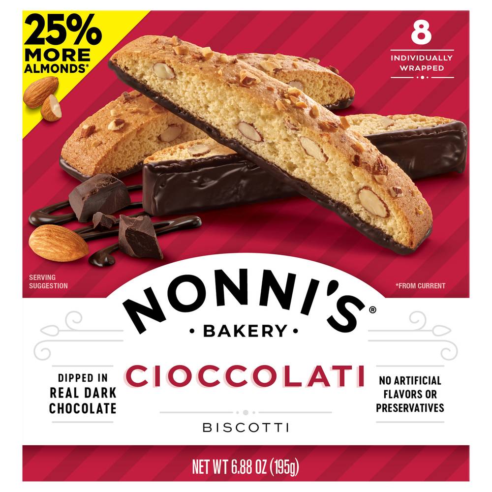 Nonni's Real Dark Chocolate Cioccolati Biscotti (6.88 oz)