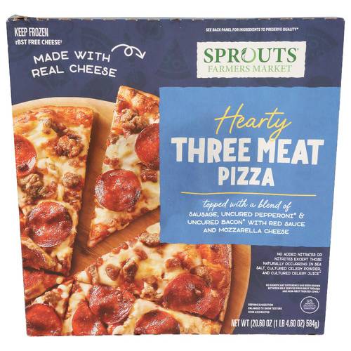 Sprouts Three Meat Pizza