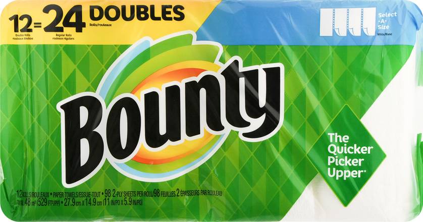 Bounty Select-A-Size Double Paper Towel Rolls (12 rolls)