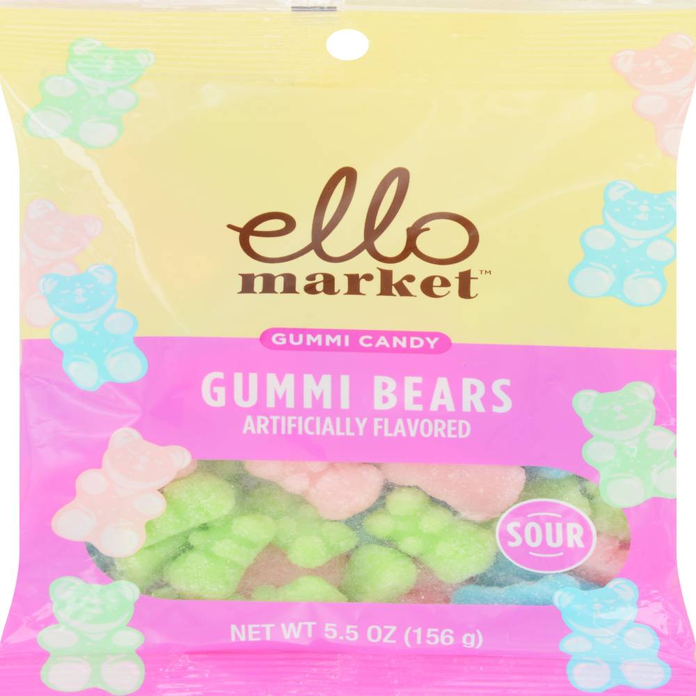 Ello Market Sour Bears Gummi Candy - 5.5 Oz