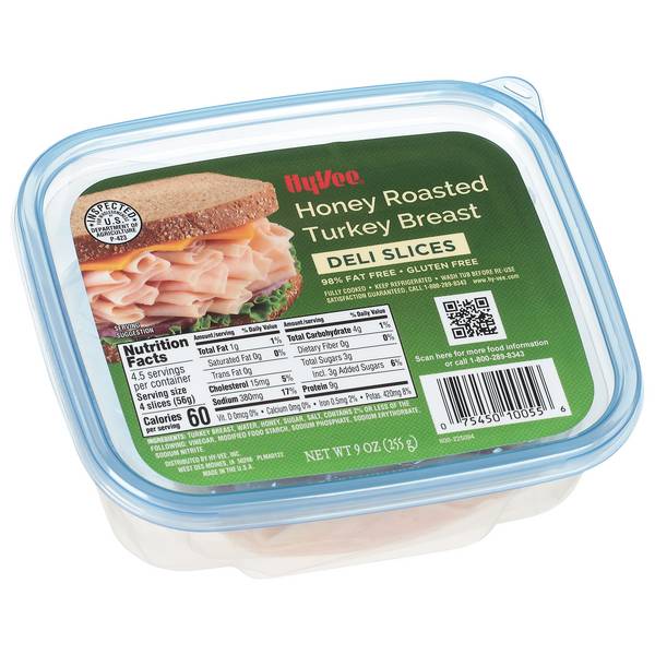 Hy-Vee Deli Slices Honey Roasted Turkey Breast (9 oz)