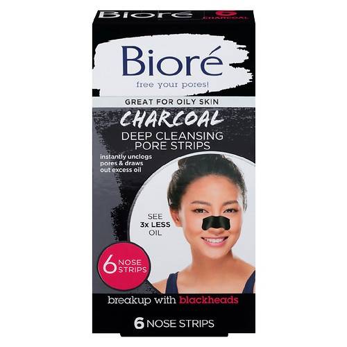 Biore Charcoal Blackhead Remover Pore Strips - 6.0 EA
