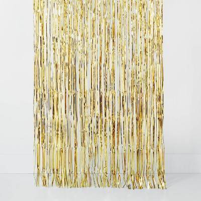 Spritz Party Metallic Foil Fringe Curtain, Gold