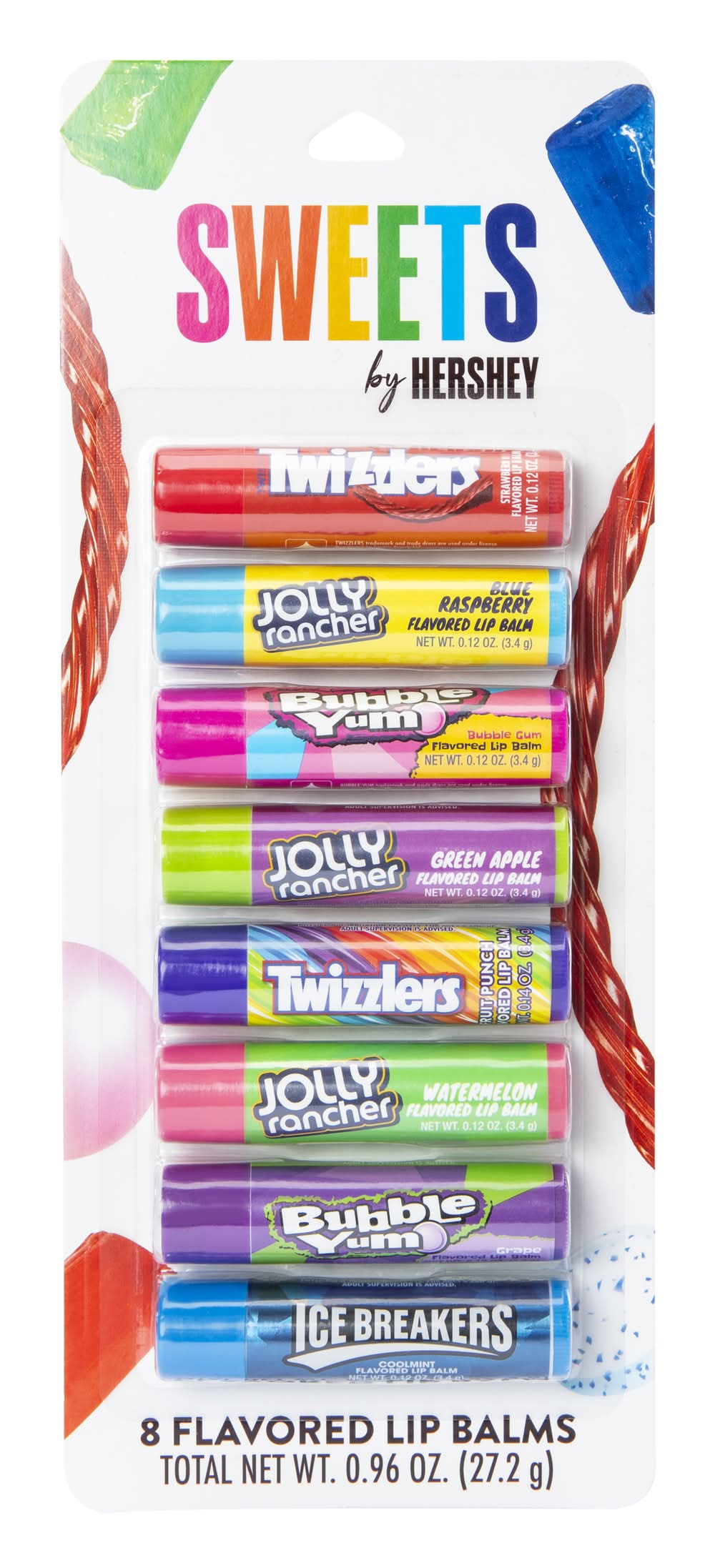 Flavored Lip Balms 8-Count White