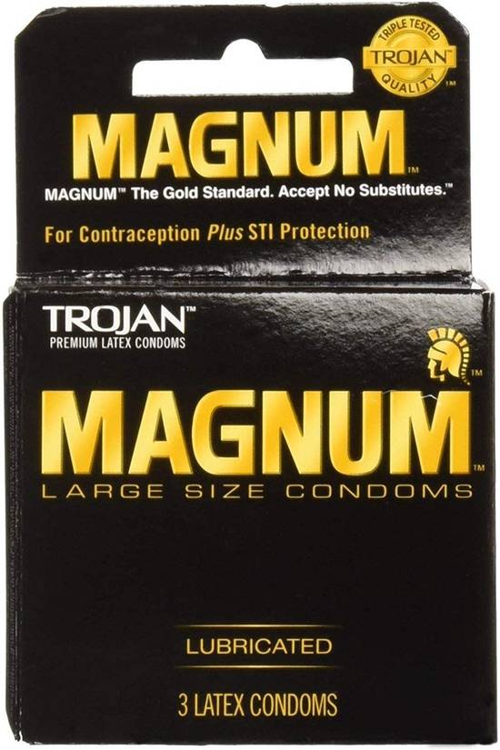 Trojan Magnum Large Size Lubricated Latex Condoms (3 ct)
