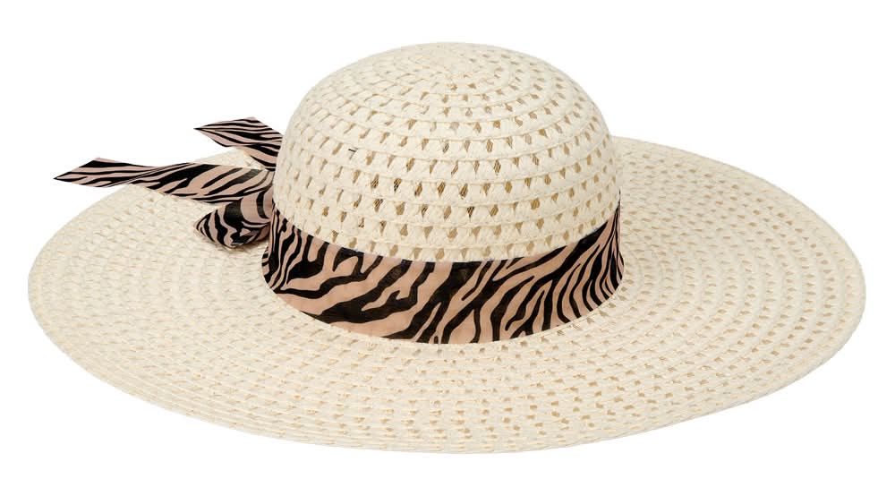 Serra Animal Print Ribbon Beach Hat