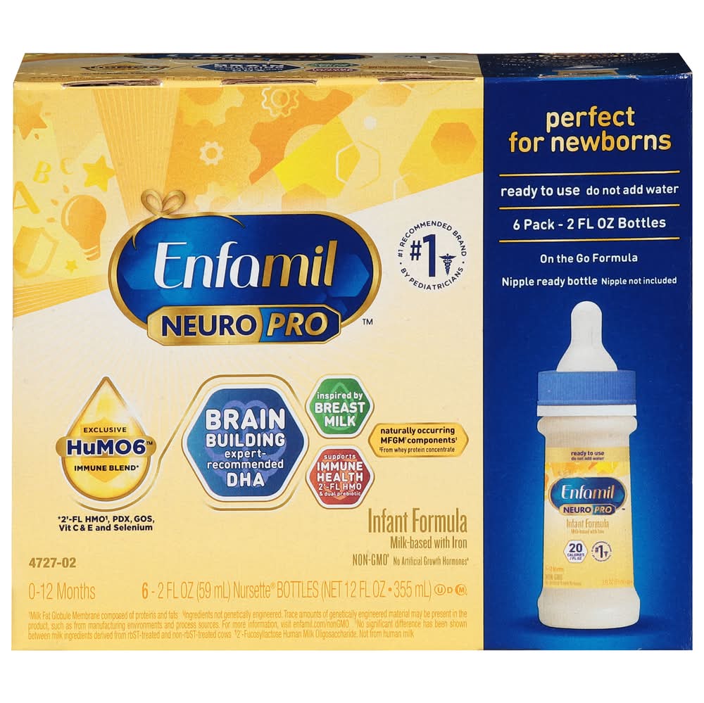 Enfamil Neuropro Ready To Feed Infant Formula, 0–12 Months (6 x 2 fl oz)