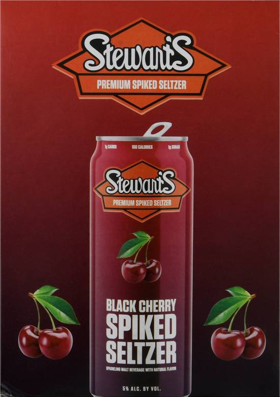 Stewart's Black Cherry Spiked Seltzer (4 ct 12 fl oz)