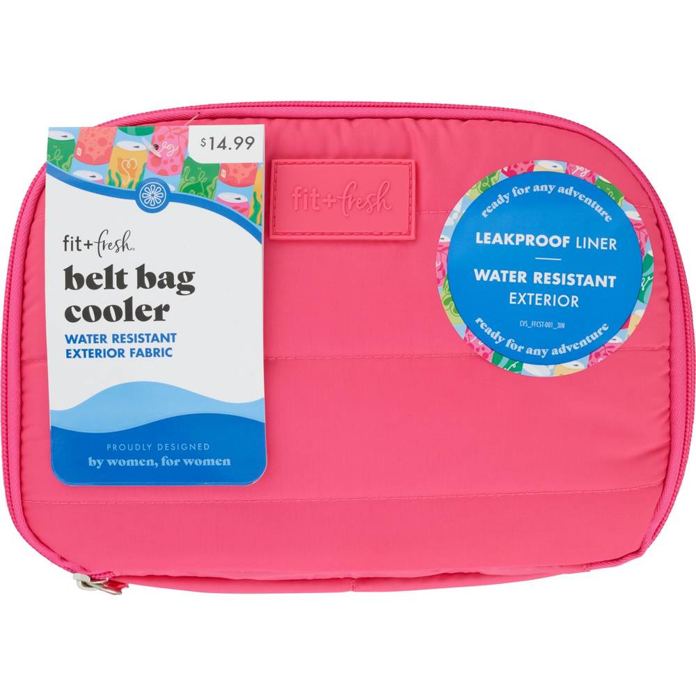 Fit & Fresh 3-Can Insulated Belt Bag Cooler, Pink