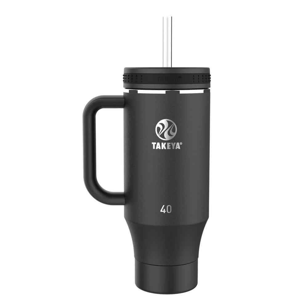 Takeya 40 Oz. Stainless Steel Standard Tumbler With Straw In Black