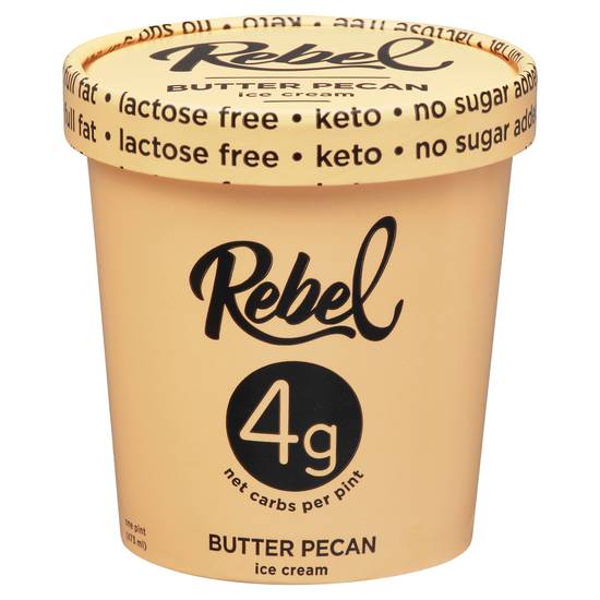 Rebel Lactose Free Keto Butter Pecan Ice Cream