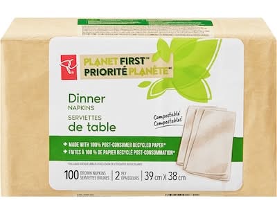 PC Green Serviette De Table Priorité Planète / Planet First™ Dinner Napkins 100.0 EA