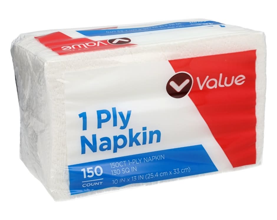 Value 1 Ply White Paper Napkins, 150 ct.
