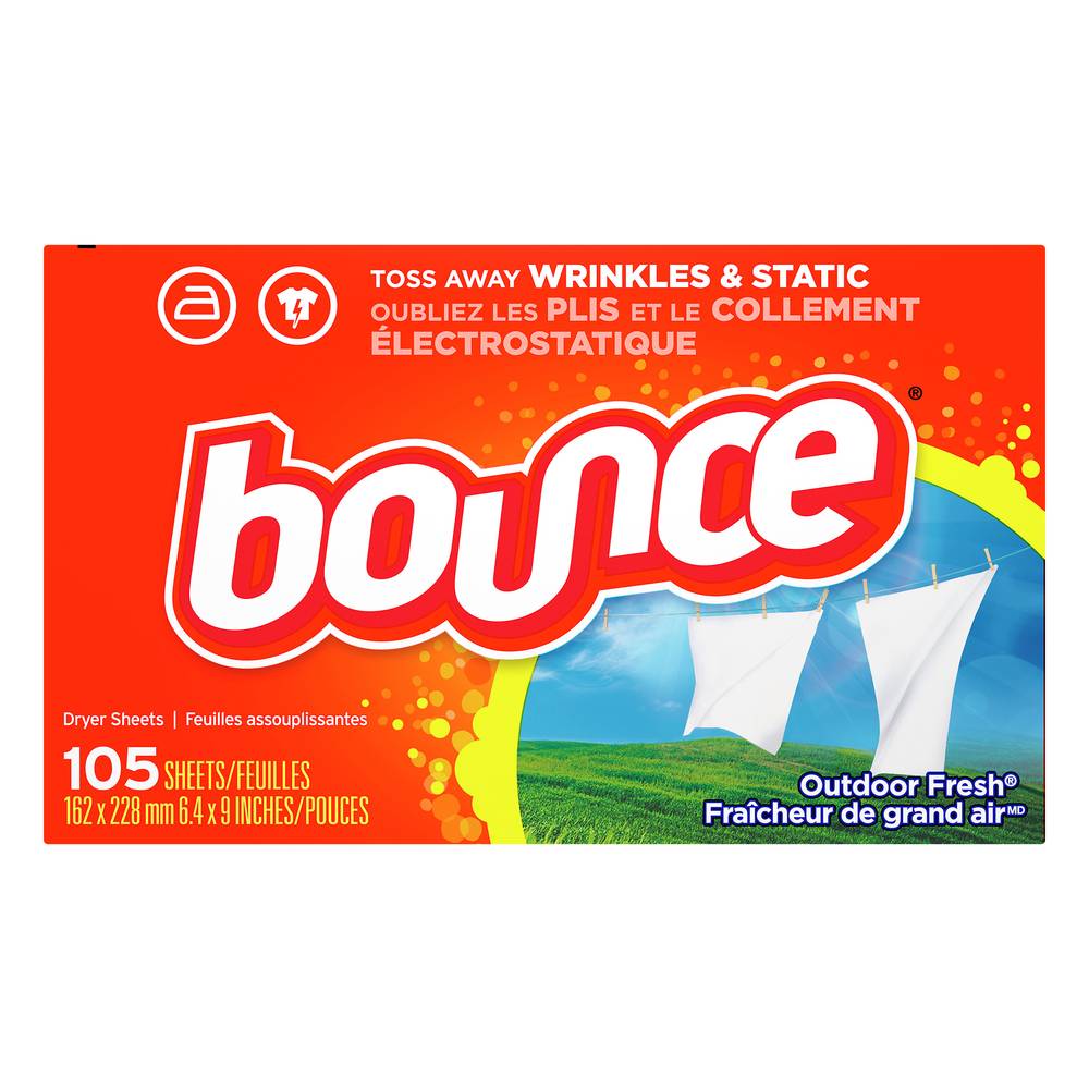 Bounce Fabric Softener Sheets Outdoor Fresh (10.4 oz, 105 ct)