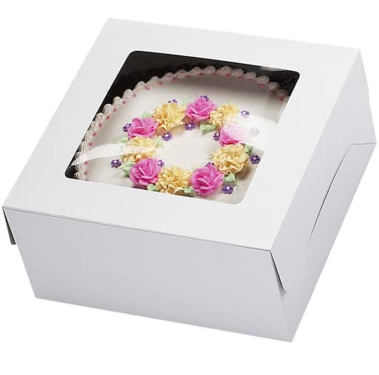 Celebrate It Window Cake Box, 12x12x6 in, White